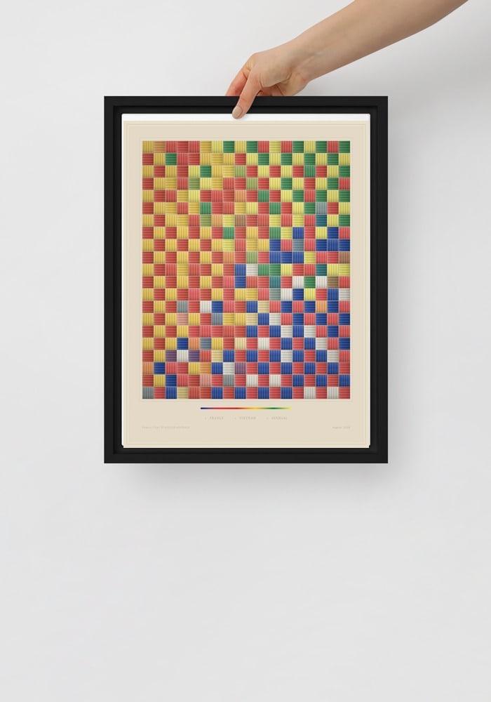 Framed canvas — France & Vietnam & Senegal