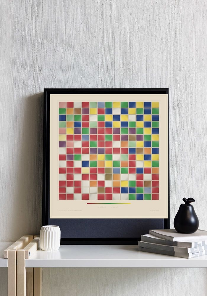 Framed canvas — Japan & Brazil